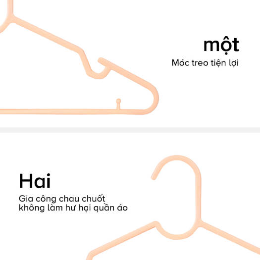 Combo 10 Móc nhựa treo Móc quần áo thương hiệu Miniso
