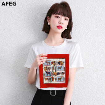 AFEG Áo Thun Nữ In Hình Cổ Tròn Ngắn Tay Mới, Dành Cho Nữ