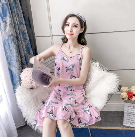 Váy ngủ 2 dây vải đũi váy mặc ở nhà mùa hè dễ thương ngọt ngào phong cách  Hàn Quốc - MixASale