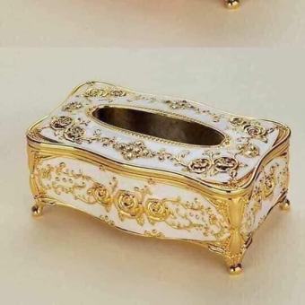 Hộp Đựng Khăn Giấy Hoa Văn Cổ Điển Mạ Vàng