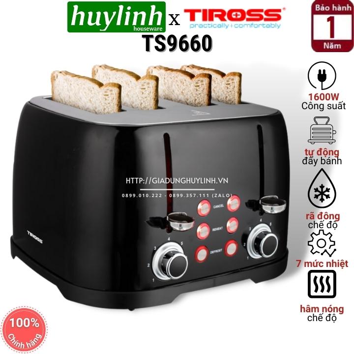 Máy nướng bánh mì sandwich 4 lát tiross ts9660 - 1600w