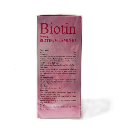 Viên uống bổ sung Biotin Vitamin B5 giúp bảo vệ da chăm sóc tóc Rostex Hộp 60 viên - Rostex