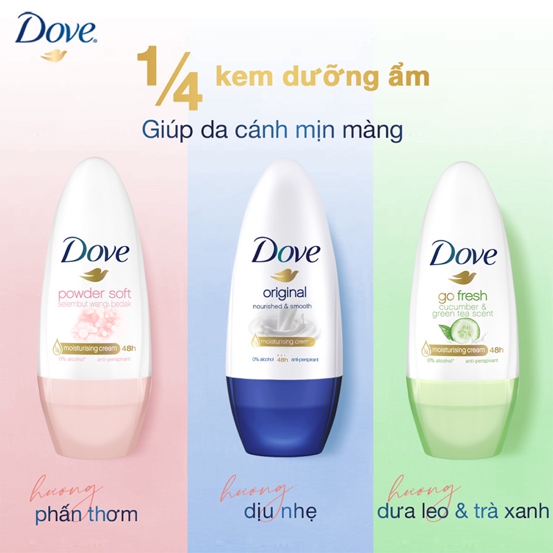 Lăn ngăn mùi Dove 40ml giúp bạn thoải mái hoạt động