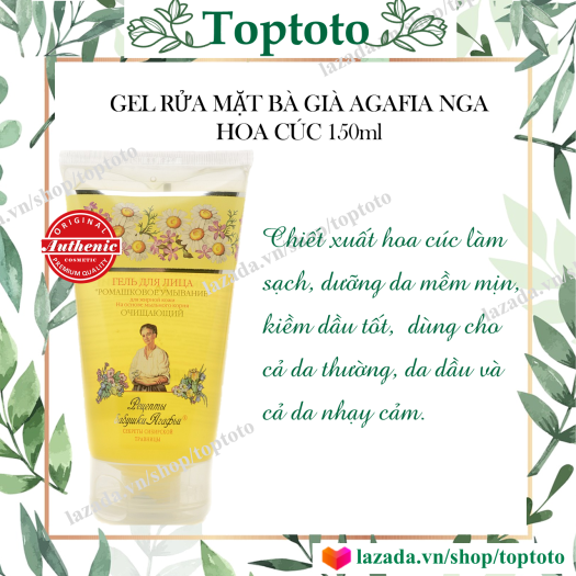 Sửa rửa mặt bà già Nga. Dưa leo và bông cúc.