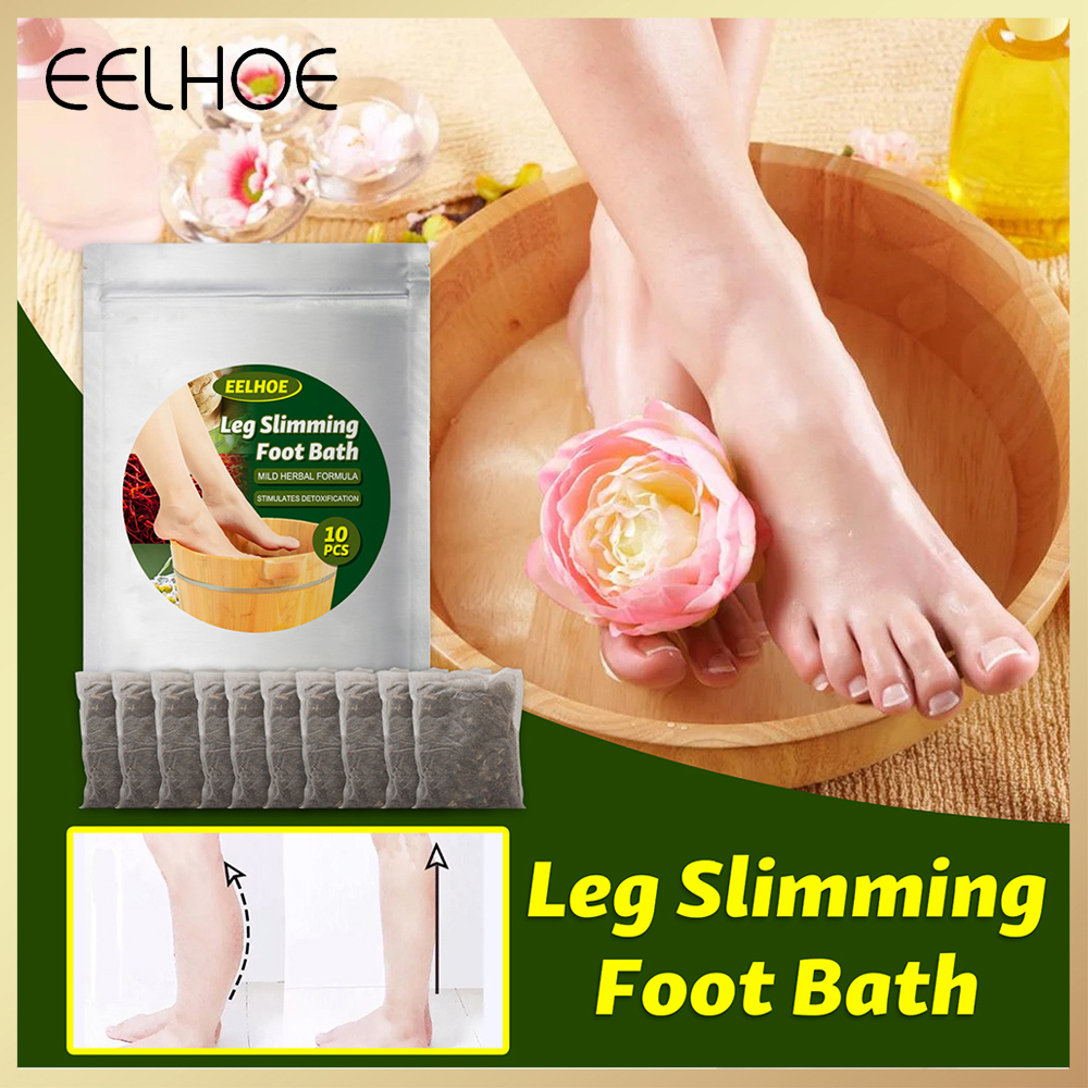 Gambar Eelhoe Foot Bath Powder Natural Mugwort Ginger Herbal Leg Slimming Foot Bath Bag Dehumidification Improve Sleep Saffron Wormwood Portable Massage Foot Soak Bath Bag?10 20 30pcs?