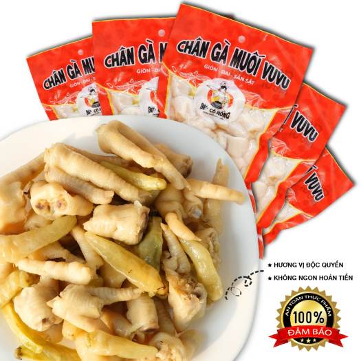 Chân Gà Cay Nhẹ VuVu Đồ Ăn Vặt Bếp Cô Hồng Gói 125 gram