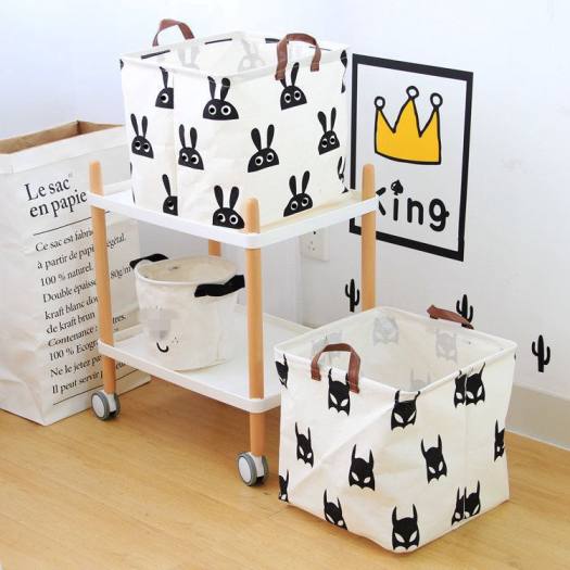 Giỏ đựng quần áo chăn màn đồ dơ túi vải canvas vuông gấp gọn đựng đồ đa năng DOVOHA TV12
