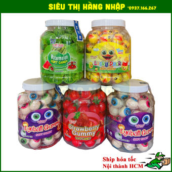 Kẹo dẻo có nhân hình con mắt/ dưa hấu/ dâu tâu/ con vịt Halloween siêu thơm ngon