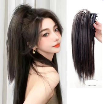 Búi giả đuôi gà dài 35cm B08C 💖FREESHIP💖 tóc giả đuôi gà, búi tóc giả nữ, búi ngoạm tóc giả, búi tóc nữ