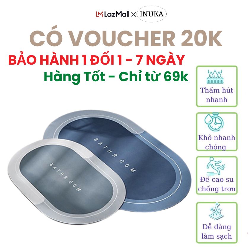 Thảm lau chân, thảm chùi chân siêu thấm nước. Thảm chùi chân, chống trượt có thể thay thế thảm phòng khách, thảm lông, thảm lông lau chân, thảm trải sàn, thảm sàn nhà. Thảm lau chân siêu thấm nước Inuka.