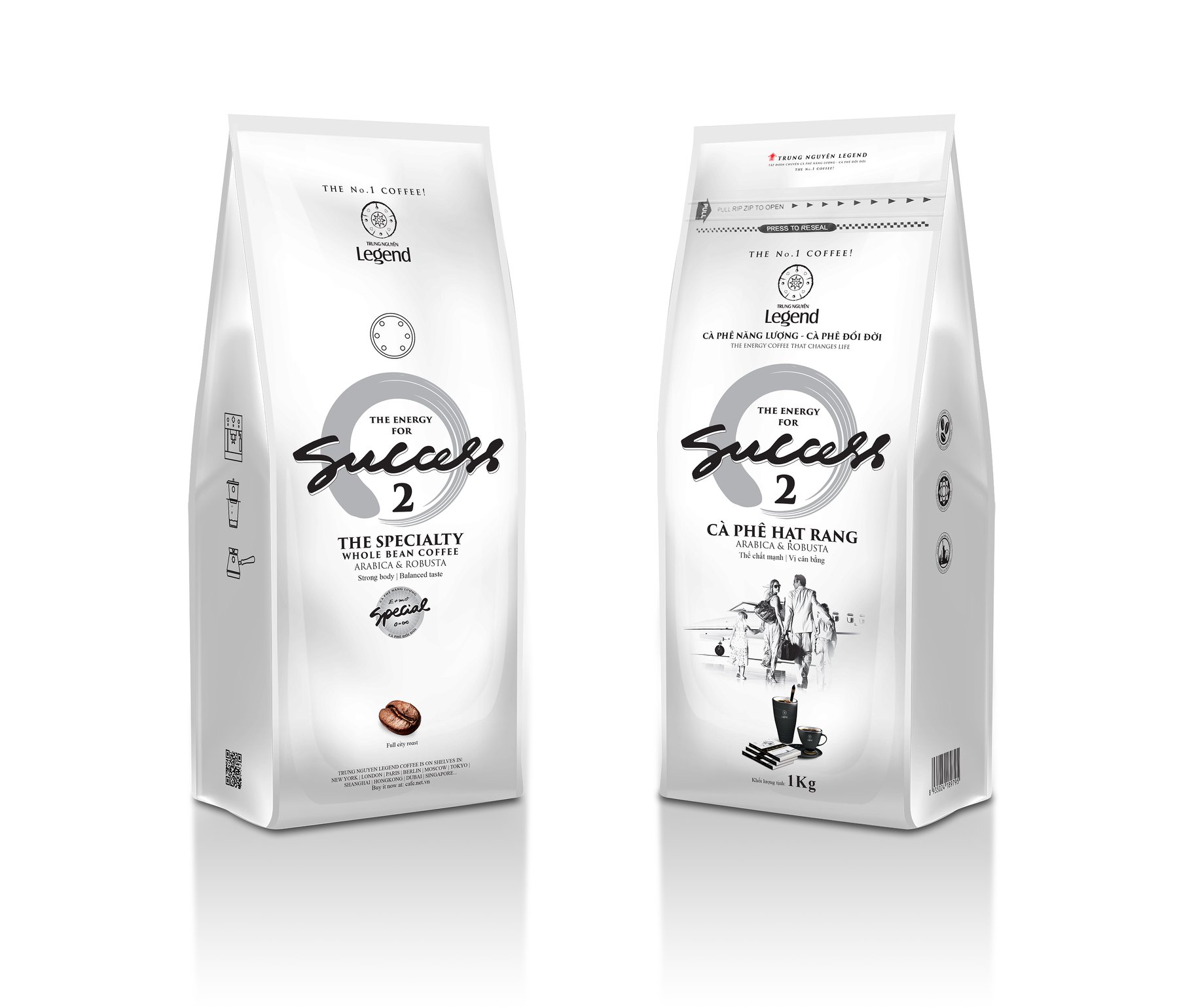Cà phê hạt mộc trung nguyên legend success 2- túi 1 kg