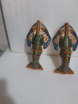 chậu hoa, bình gốm tôm treo tường 2 con