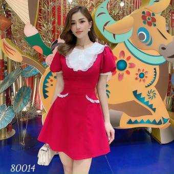 ĐẦM XÒE NỮ TAY CON CỔ PHỐI REN CỰC XINH TS4