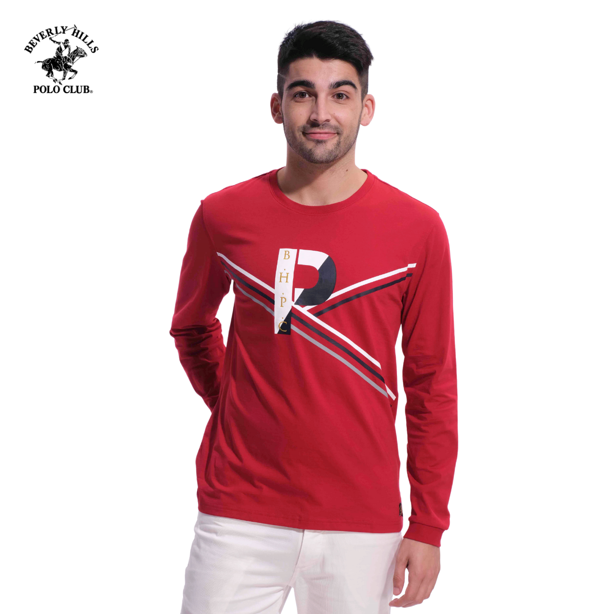 Beverly Hills Polo Club - Áo thun dài tay Nam Regular Fit Đỏ RD- BHPC TSMRLW21TL071