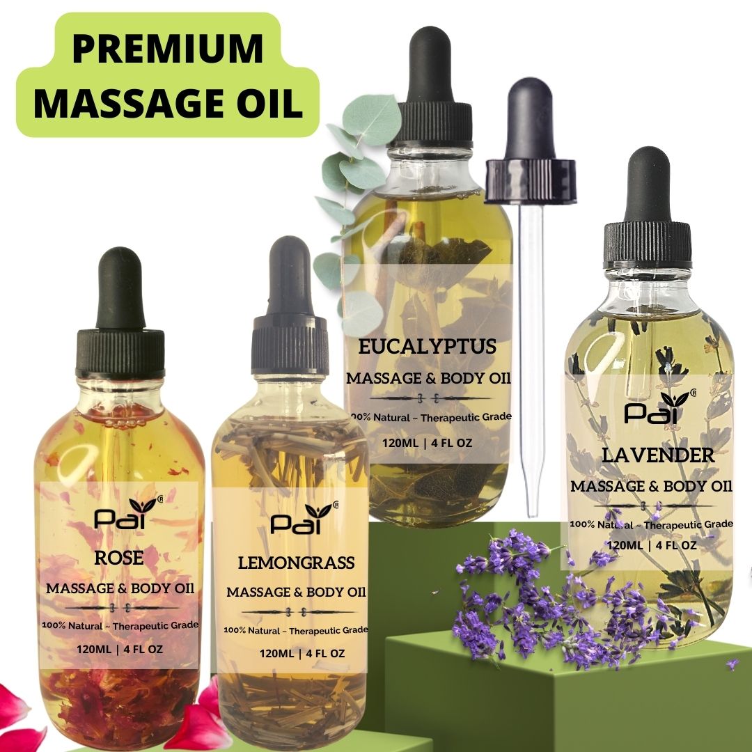 Gambar PAI Natural Massage Oil   Lavender Massage Oil   Eucalyptus Massage Oil   Lemongrass Massage Oil   Rose Massage Body Oil   Natural Plant Base Massage for Bath Body Works – ?????? (120ml