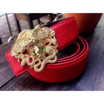 bán sỉ lẻ giày nam dây lưng nam dây lưng mặt chùm rắn dây đỏ hình tự chụp