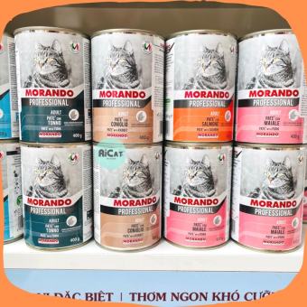 Pate Cho Mèo MORANDO Lon 400g Ý | Thức Ăn Cho Mèo Pate Morando