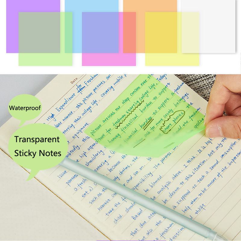 125 sheets Transparent Sticky Notes, Page Markers, Book Tabs