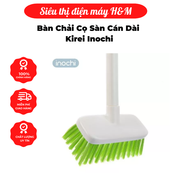 Bàn chải cọ sàn cán dài kirei inochi - hàng chính hãng