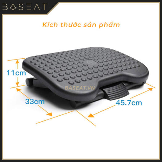 Kê chân văn phòng, giá đỡ, kệ để gác nâng hạ massage bằng nhựa màu đen tại chỗ ghế ngồi, dưới bàn làm việc, học tập - FOOTREST Công thái học