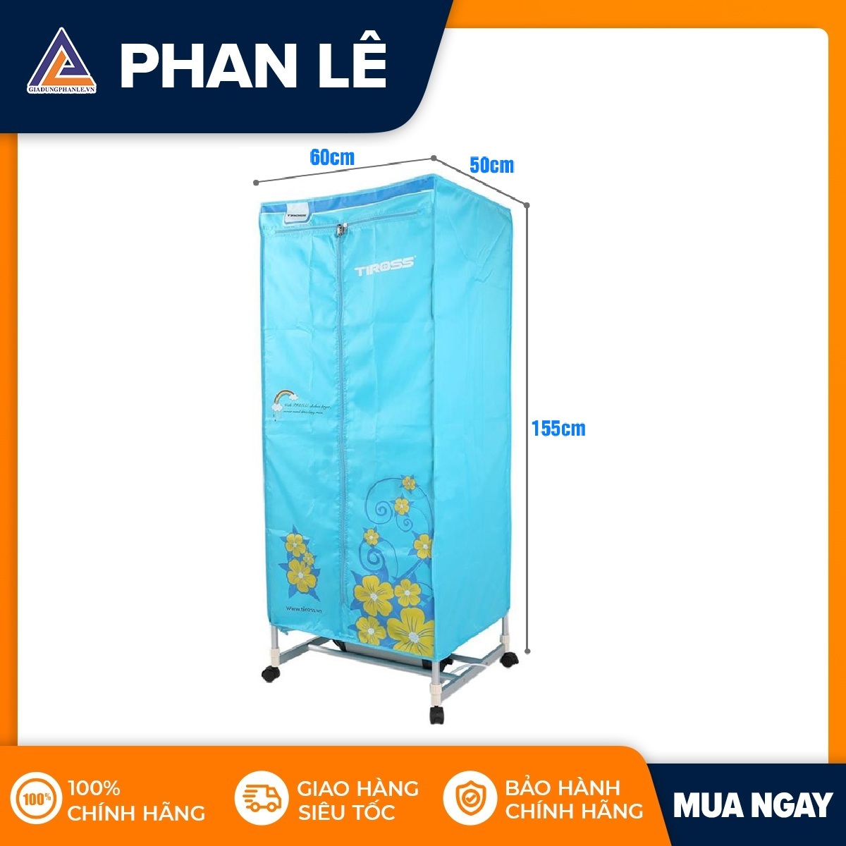 Tủ sấy quần áo Tiross TS-882 (Xanh)