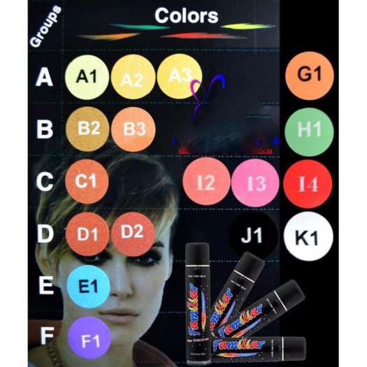 Keo Xịt Tóc Màu Familiar 100ml - Xịt Tóc Màu Tạm Thời Familiar