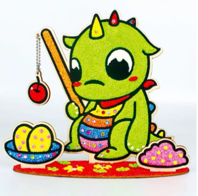 New 2025 - Đồ chơi tô màu tranh mút xốp Gỗ Slime cho bé - Kệ gỗ tô màu tranh bọt xốp Slime Kuromi Na