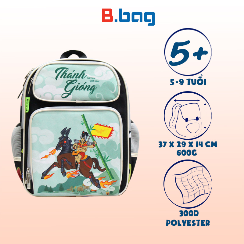 Balo học sinh Fairy Tale cổ tích Thánh Gióng màu đen B-12-094