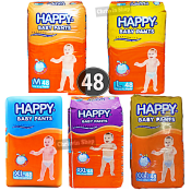 HAPPY PANTS DIAPERS 48PCS. |   M L XL 2XL 3XL