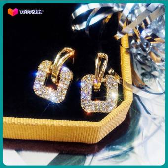 Bông tai nữ / Khuyên tai kiểu dáng hình vuông lấp lánh BSTKL - [ToToShop]