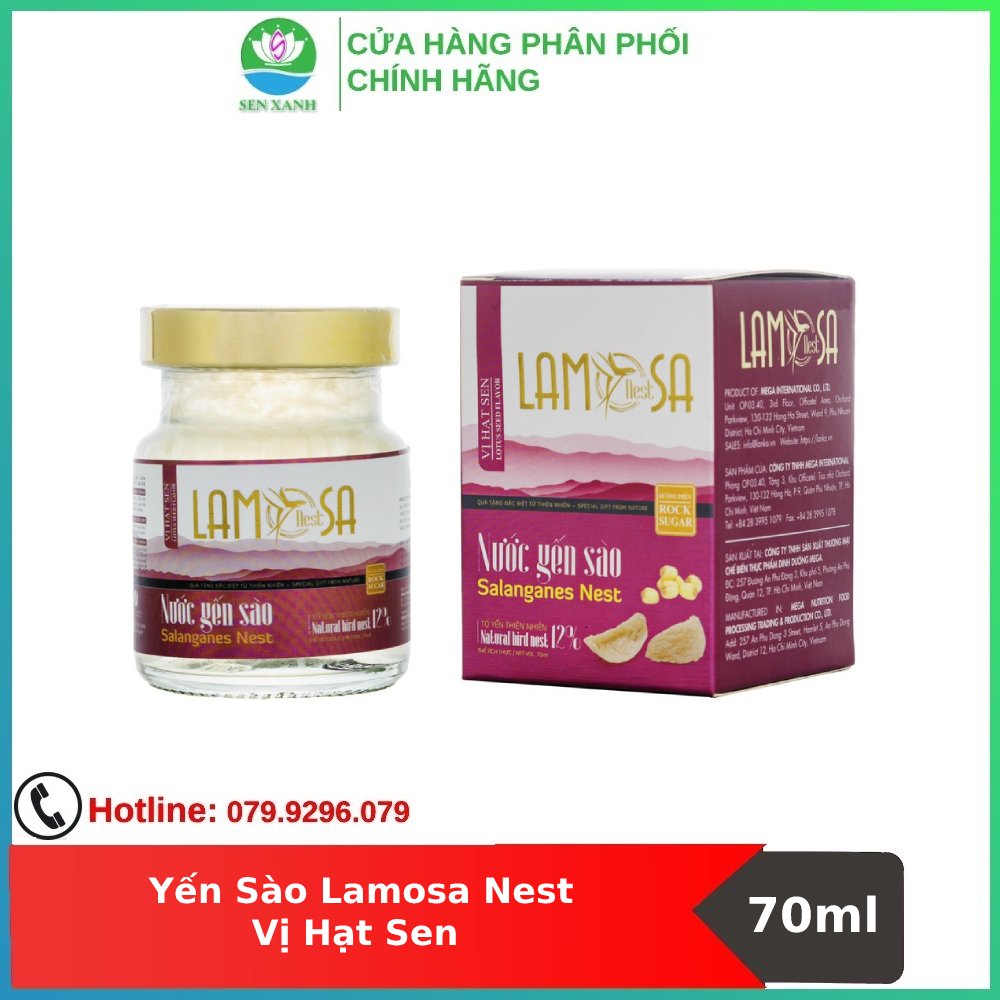 Nước yến sào 12% yến - lamosa nest vị hạt sen 70ml