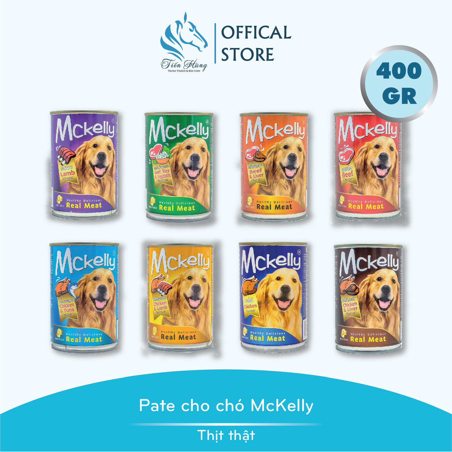 Pate cho chó mckelly dog food, lon 400g