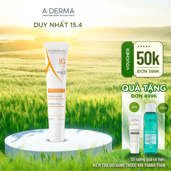 Kem chống nắng chuyên biệt dành cho da mỏng manh A-DERMA PROTECT INVISIBLE FLUID SPF50+ 40ML