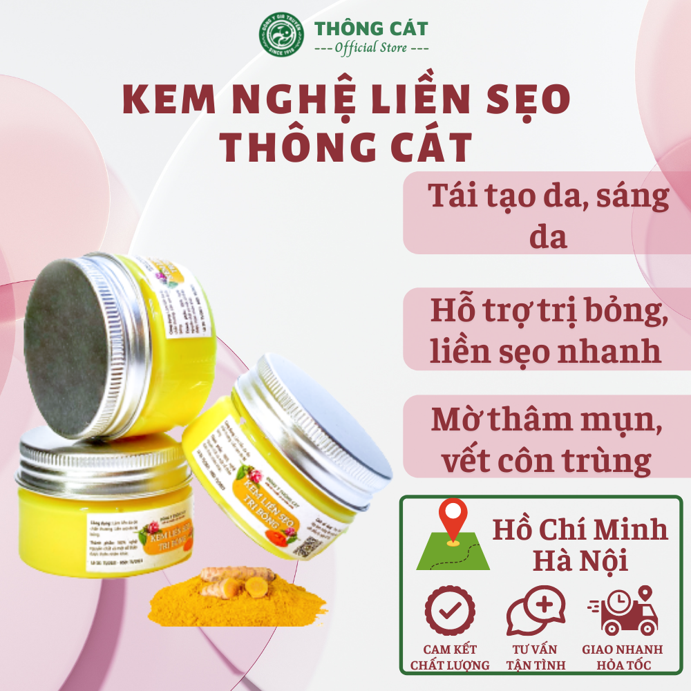 Kem nghệ xóa sẹo và thâm Đông y gia truyền Thông Cát (Since 1918)- Kem nghệ giúp liền sẹo giảm thâm ngừa thâm nhanh lành vết thương - Thảo dược 100% từ thiên thiên