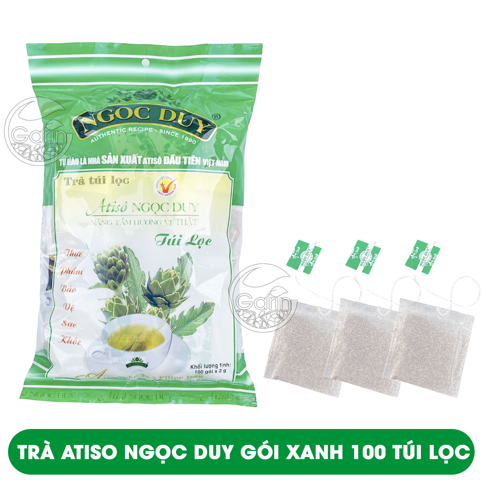 Trà atiso 100 túi lọc đặc biệt Ngọc Duy gói xanh giải độc gan, thanh lọc cơ thể, ngủ ngon làm đẹp da và tốt cho người tiểu đường Mỹ Phẩm Sỉ Emer