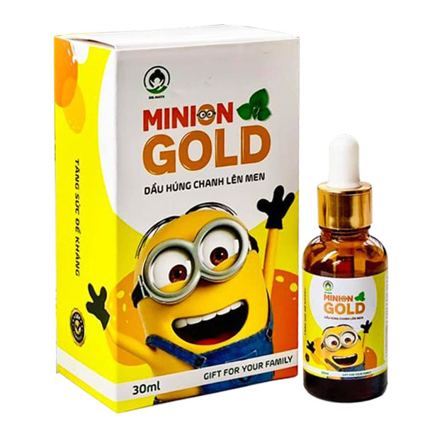 Siro Tinh dầu húng chanh Minion gold mẫu mới - chính hãng