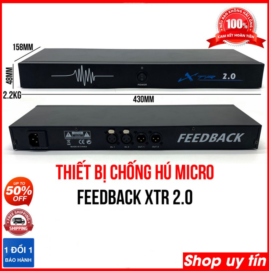 Thiết bị chống hú micro karaoke feedback xtr 2.0 tốt hiện nay, dễ dàng lắp đặt và sử dụng, tương thích các thiết bị âm thanh bh 12 tháng