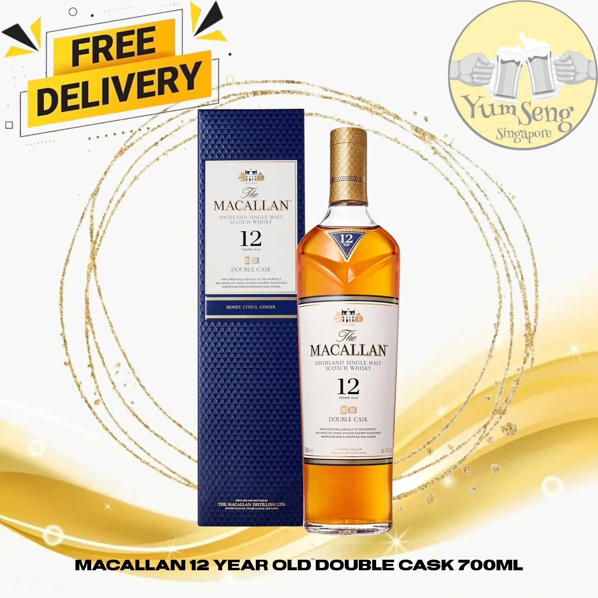 Macallan 12 Year Double Cask 700Ml Scotch Whisky With Box - 40