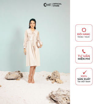 Váy nơ cổ phối tay CChat Clothes 11VPS0001XT