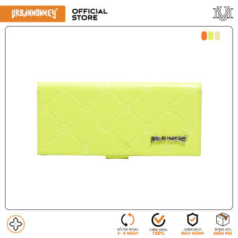 Ví Dài Da URBAN MONKEY LOLIPOP Màu Matcha Họa Tiết Logo In Dập