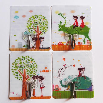 Móc Dán Tường Siêu Dính In Hình 3D Độc Đáo