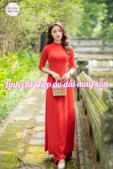 áo dài may sẵn trơn lụa kèm quần