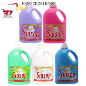 Nước xả vải Siusop 3x đậm đặc 3.6kg thơm lâu mềm vải an toàn cho da