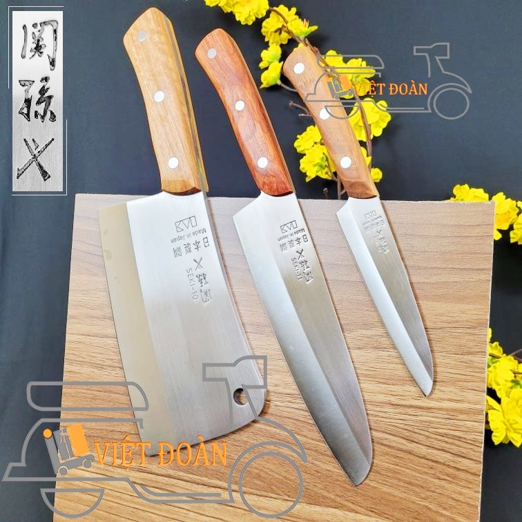 Dao seki kai nhậtbản - phiên bản kai đặc biệt mẫu mới - dao chặt xương seki kai / dao thái thịt / dao gọt. cán gỗ tự nhiên 100% chống. kiểu dáng đẳng cấp, chuyên nghiệp. - hàng nội địa nhật