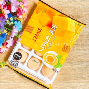 12 BÁNH MOCHI NHÂN TRÁI CÂY KEM LẠNH TÚI 180GR (XOÀI)