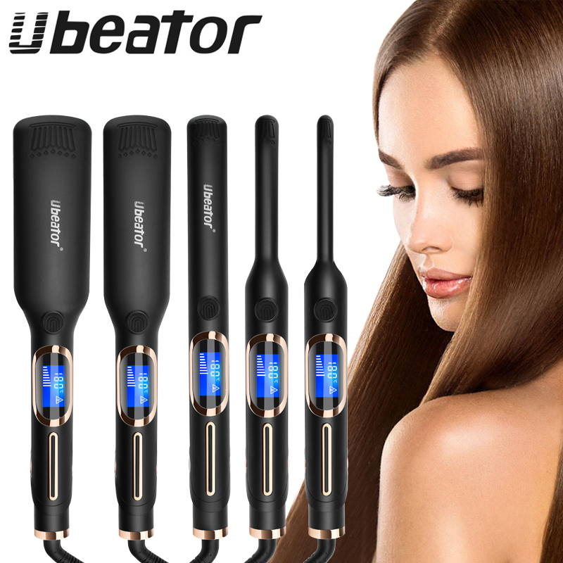 Ubeator Hair Curler Hair straightener For men women hair can styler small size Hair straightener LCD display fast heating Curling Iron&Wands ราคา 661 บาท*ส่งฟรี