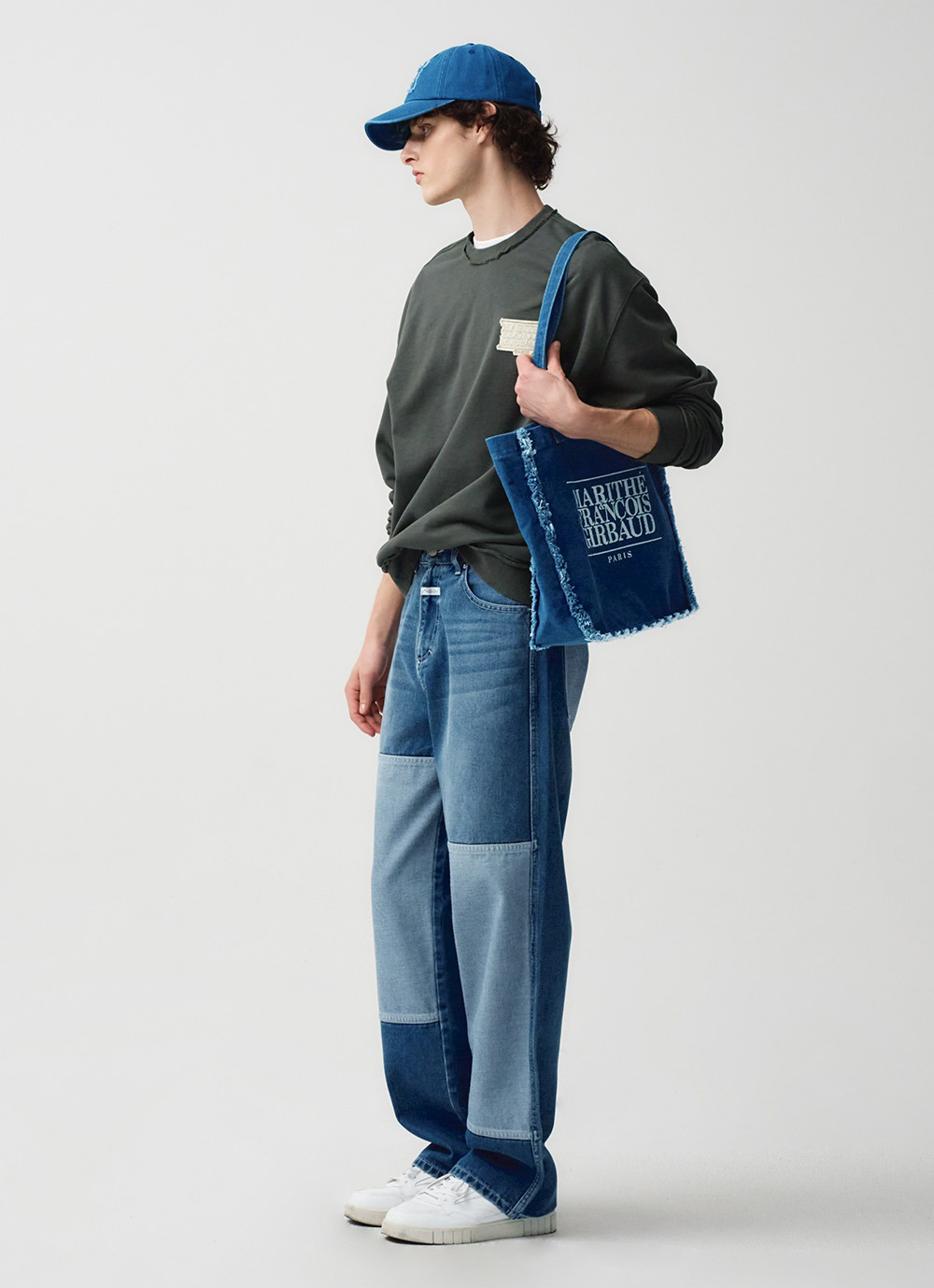 MARITHE FRANCOIS GIRBAUD M Spijkerbroek met patchwork, 2 kleuren (2024 NIEUW)