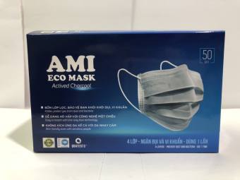 Khẩu Trang Y Tế Chính Hãng AMI Màu Trắng, 4 Lớp,(1 Hộp 50 Chiếc)1trắng4L [khẩu trang y tế]