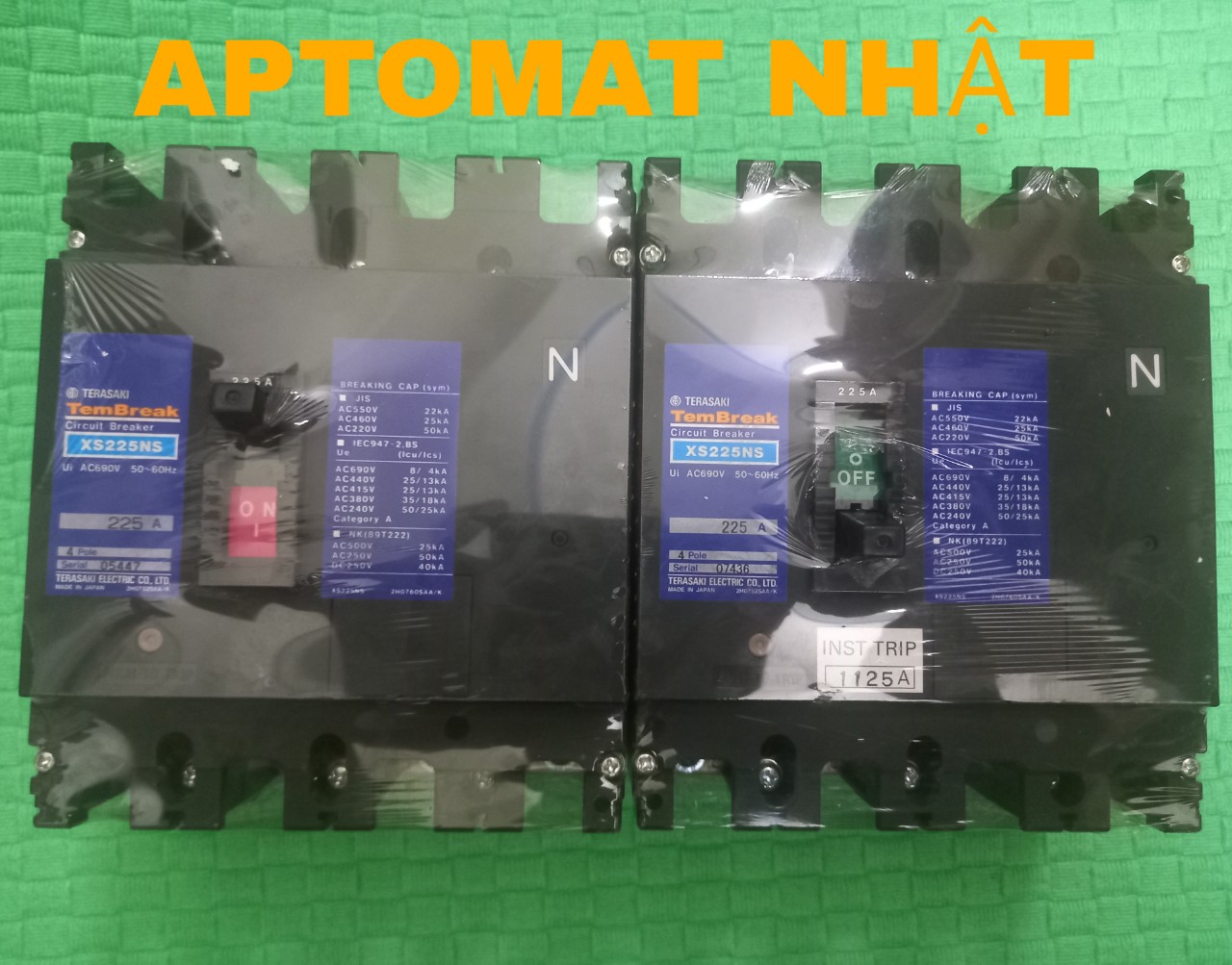 Aptomat 3 pha 4 cực nhật bản 75a 200a 225a xịn
