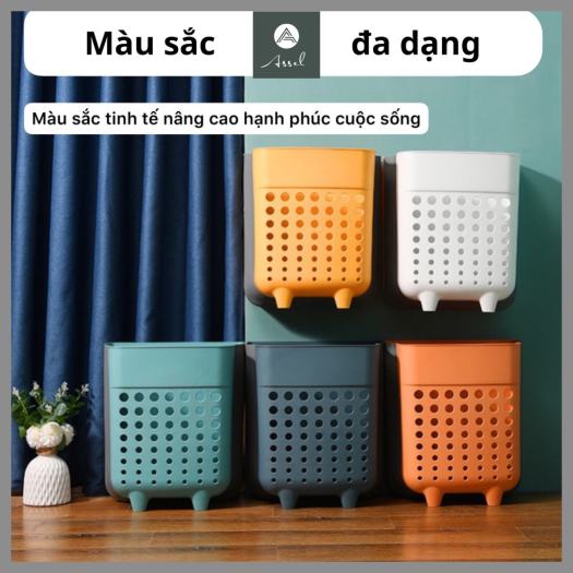 Giỏ Đựng Đồ, Giỏ Đựng Quần Áo Bẩn Bằng Nhựa Treo Tường Gấp Gọn Tiện Lợi Để Phòng Tắm Phòng Ngủ, Rổ Đựng Đồ Dùng Sinh Hoạt Đa Năng ASSEL